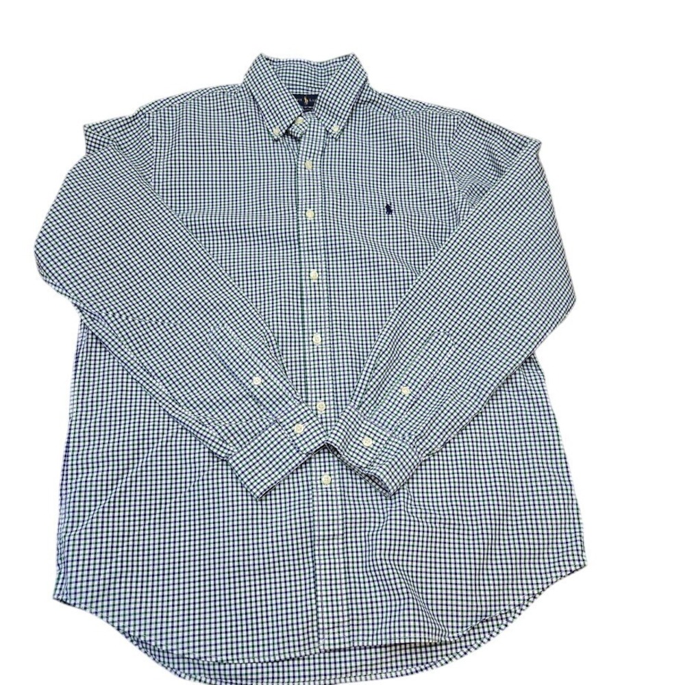 Ralph Lauren Classic Fit Gingham Check‎ Button Down Shirt Sz L